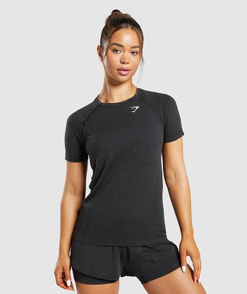 Dámské T Shirts Gymshark Vital Seamless 2.0 Light Černé | CZ 3271ZUT